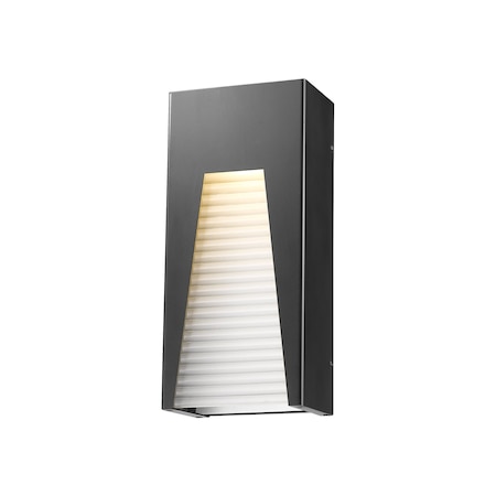 Z-Lite Millenial 1 Light Outdoor Wall Light, Black Silver & Frosted Ribbed 561M-BK-SL-FRB-LED